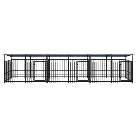 Hondenkennel met dak 11,26 m² staal - AllerleiShop