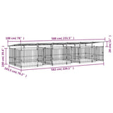 Hondenkennel met dak 11,26 m² staal - AllerleiShop