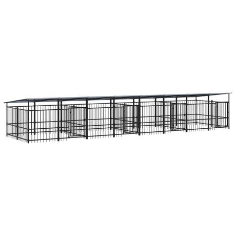 Hondenkennel met dak 15,02 m² staal - AllerleiShop