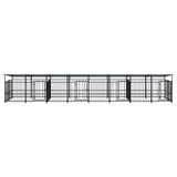 Hondenkennel met dak 15,02 m² staal - AllerleiShop