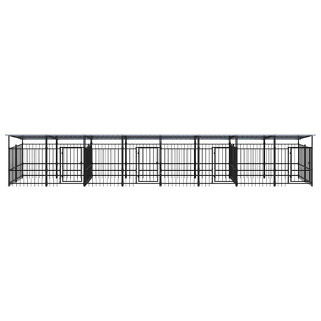 Hondenkennel met dak 15,02 m² staal - AllerleiShop