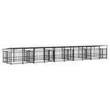 Hondenkennel met dak 18,77 m² staal - AllerleiShop