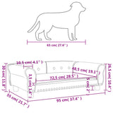 Hondenmand 95x55x30 cm fluweel lichtgrijs