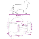 Hondenmand 66x40x45 cm fluweel lichtgrijs