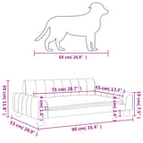 Hondenmand 90x53x30 cm stof donkergrijs