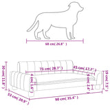 Hondenmand 90x53x30 cm stof zwart