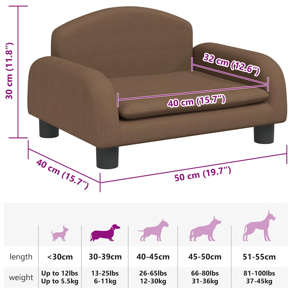 Hondenmand 50x40x30 cm stof bruin