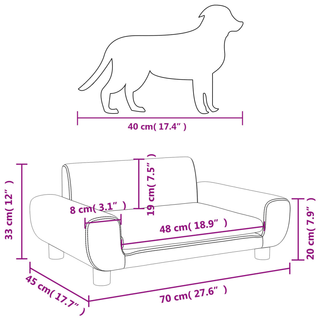 Hondenmand 70x45x33 cm fluweel zwart