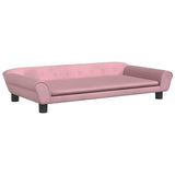 Hondenmand 100x50x21 cm fluweel roze