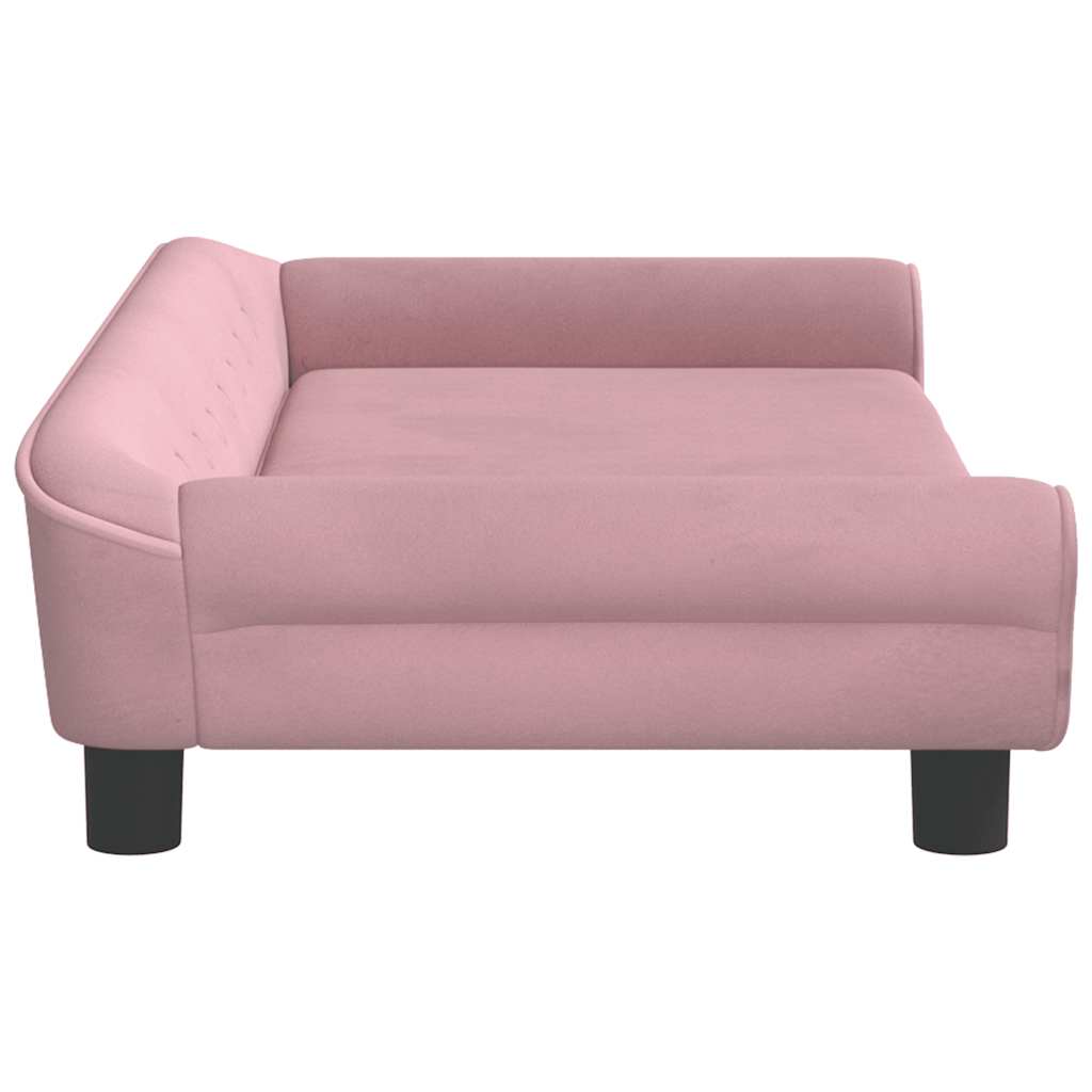 Hondenmand 100x50x21 cm fluweel roze