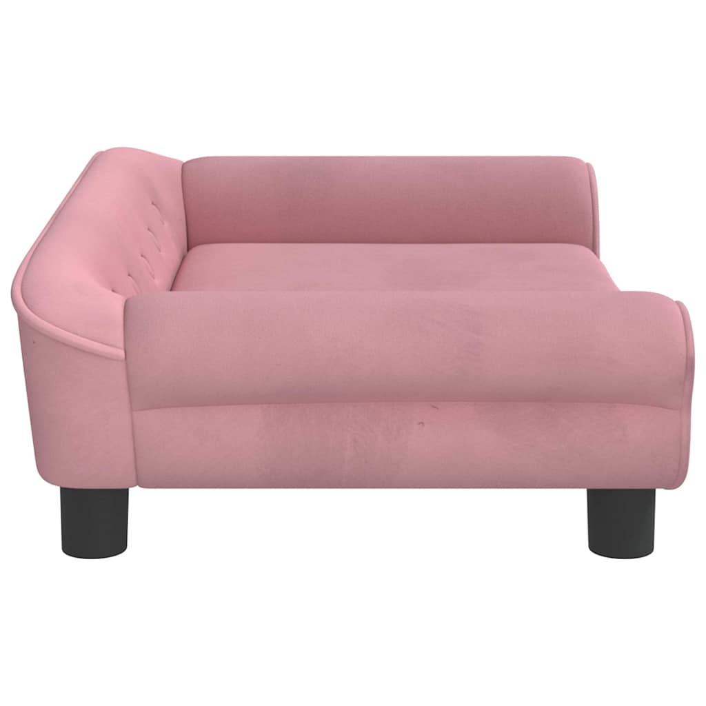 Hondenmand 70x48x22 cm fluweel roze