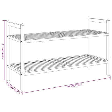 Schoenenrek 69x27x41 cm massief walnotenhout - AllerleiShop