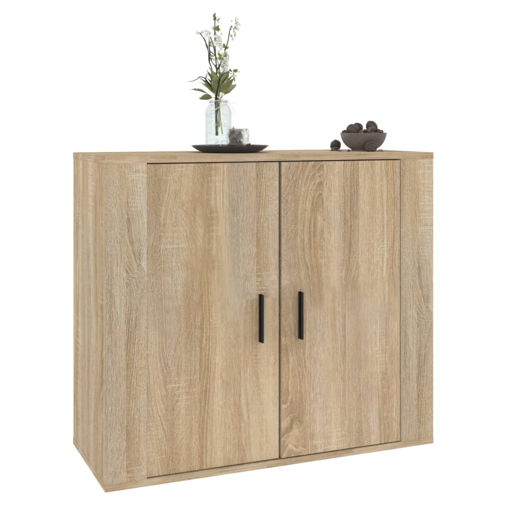 Dressoir 80x33x70 cm bewerkt hout sonoma eikenkleurig - AllerleiShop