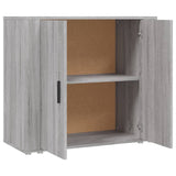 Dressoir 80x33x70 cm bewerkt hout grijs sonoma eikenkleurig - AllerleiShop