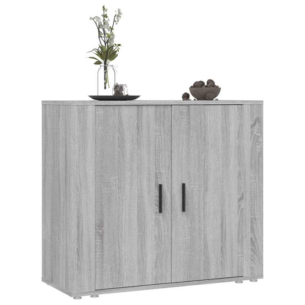 Dressoir 80x33x70 cm bewerkt hout grijs sonoma eikenkleurig - AllerleiShop