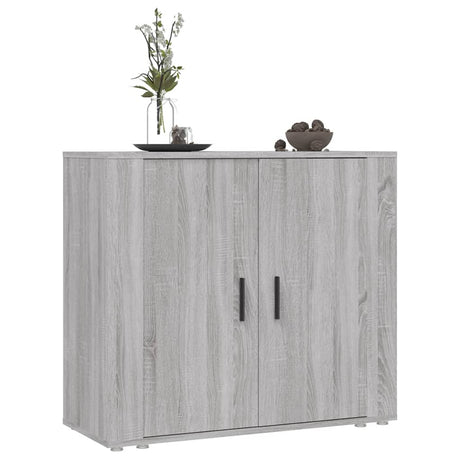 Dressoir 80x33x70 cm bewerkt hout grijs sonoma eikenkleurig - AllerleiShop