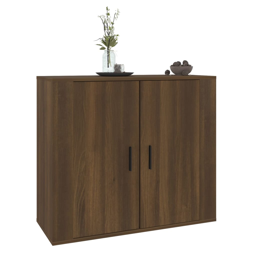 Dressoir 80x33x70 cm bewerkt hout bruin eikenkleur - AllerleiShop