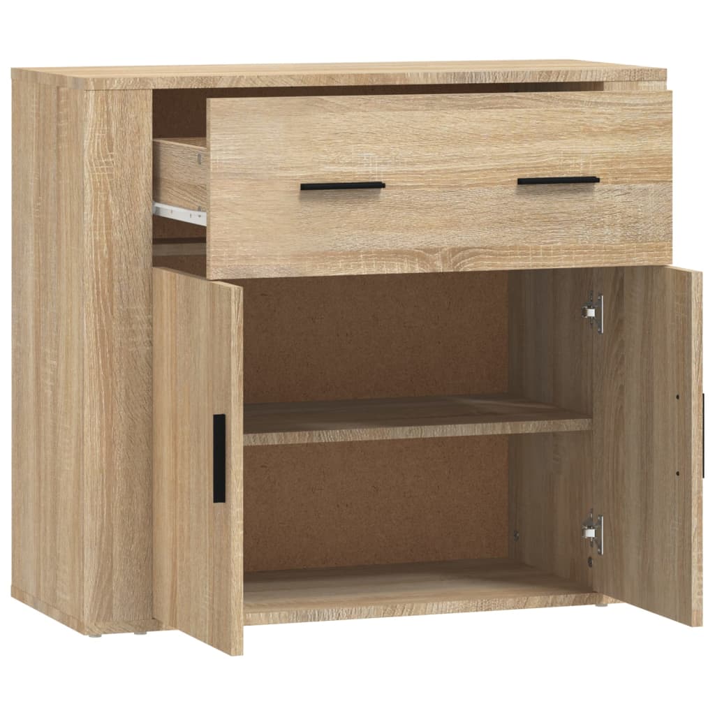 Dressoir 80x33x70 cm bewerkt hout sonoma eikenkleurig - AllerleiShop