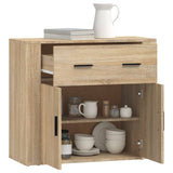 Dressoir 80x33x70 cm bewerkt hout sonoma eikenkleurig - AllerleiShop