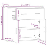 Dressoir 80x33x70 cm bewerkt hout sonoma eikenkleurig - AllerleiShop