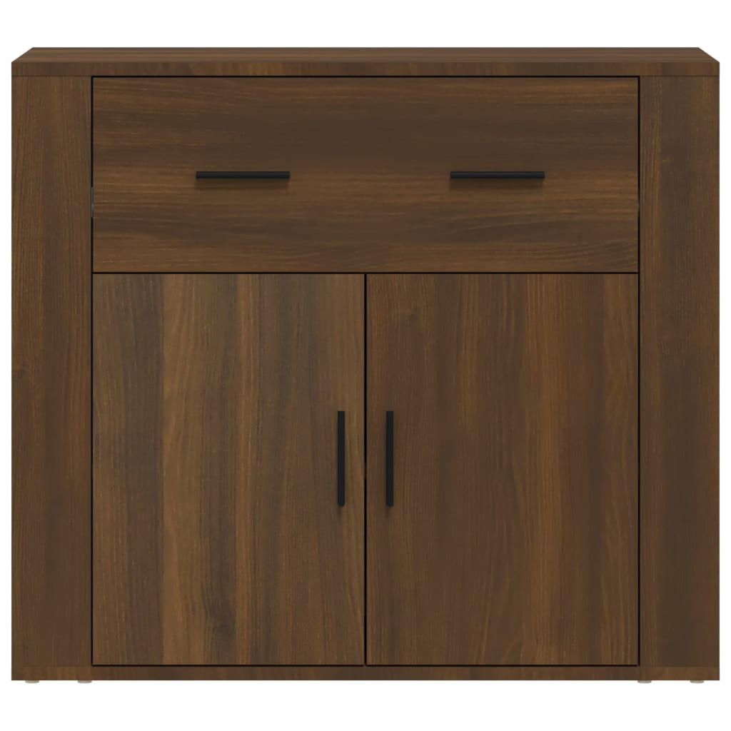 Dressoir 80x33x70 cm bewerkt hout bruin eikenkleur - AllerleiShop