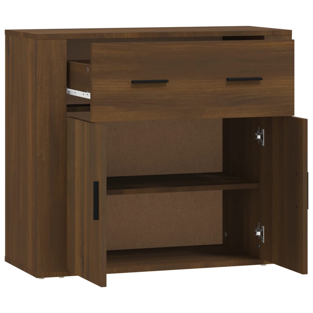 Dressoir 80x33x70 cm bewerkt hout bruin eikenkleur - AllerleiShop