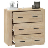 Dressoir 80x33x70 cm bewerkt hout sonoma eikenkleurig - AllerleiShop