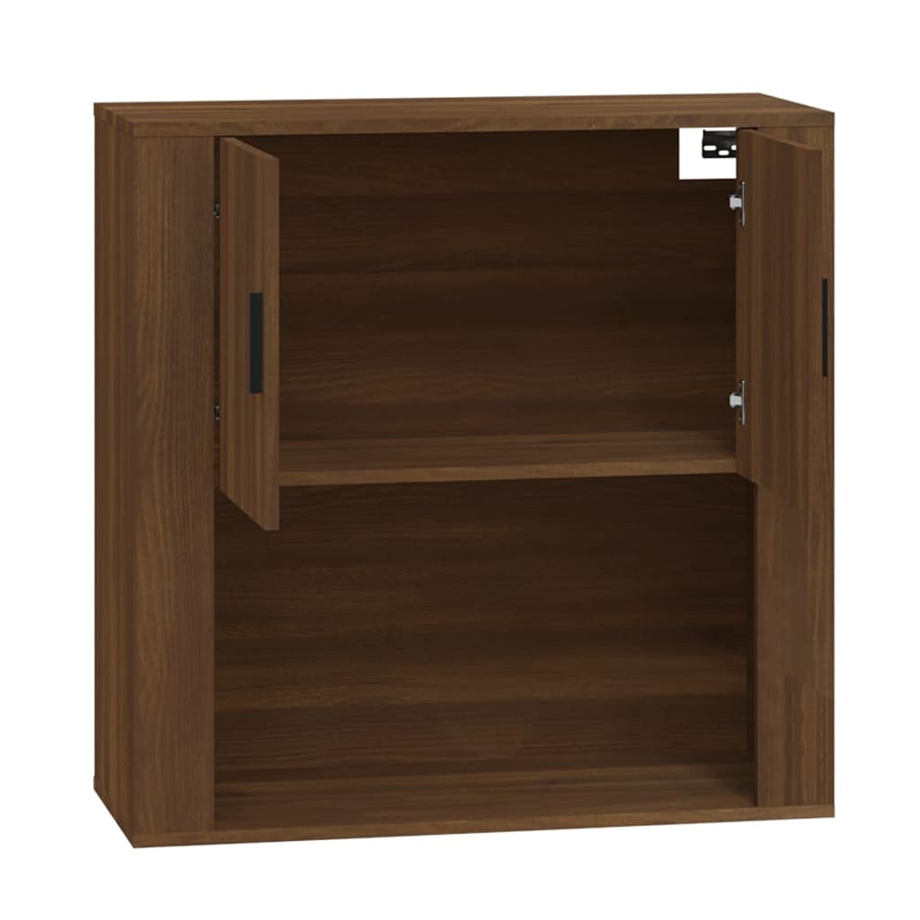 Wandkast 80x33x80 cm bewerkt hout bruin eikenkleur