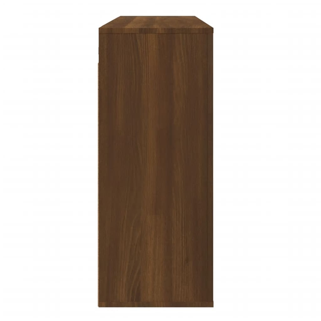 Wandkast 80x33x80 cm bewerkt hout bruin eikenkleur