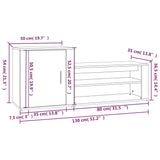 Schoenenkast 130x35x54 cm bewerkt hout wit - AllerleiShop