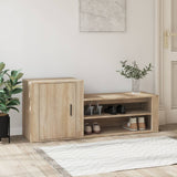 Schoenenkast 130x35x54 cm bewerkt hout sonoma eikenkleurig - AllerleiShop