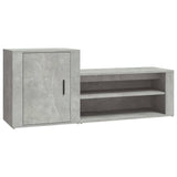 Schoenenkast 130x35x54 cm bewerkt hout betongrijs - AllerleiShop