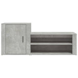 Schoenenkast 130x35x54 cm bewerkt hout betongrijs - AllerleiShop