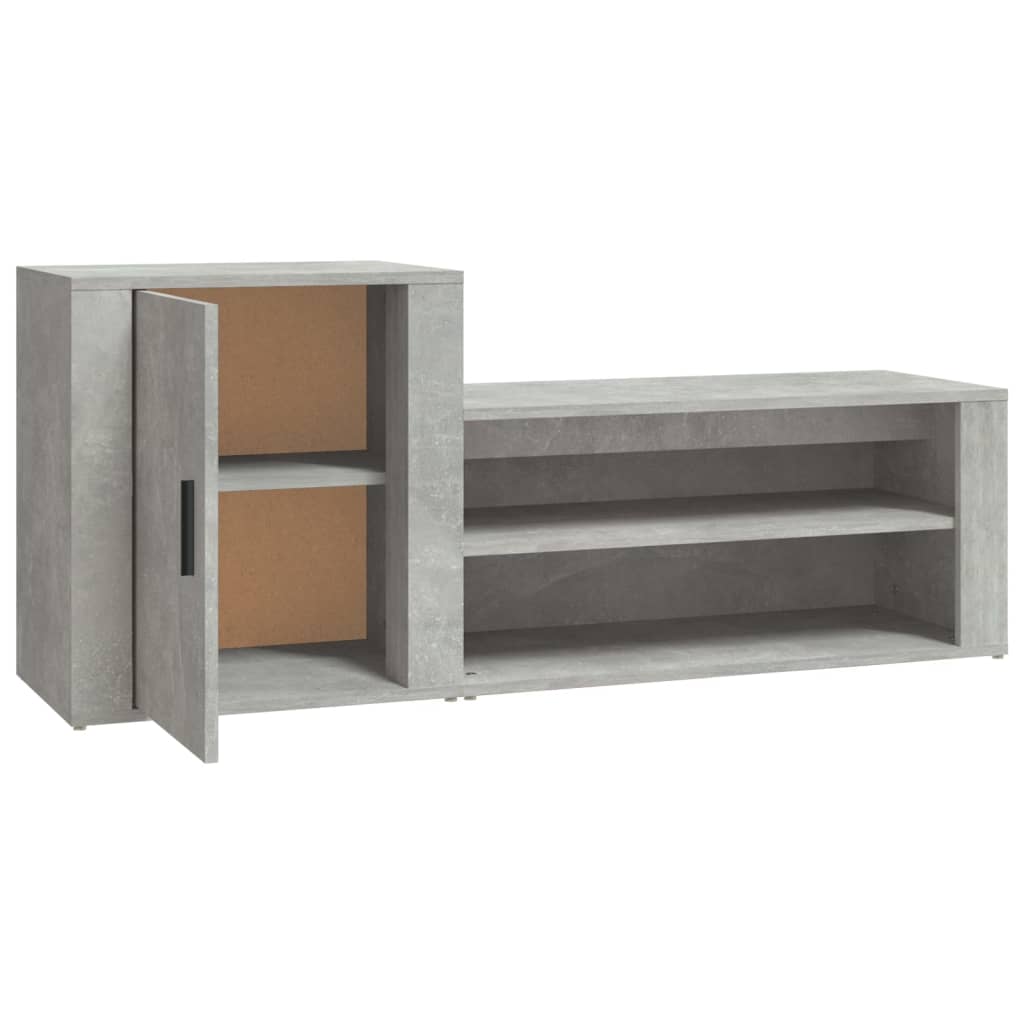 Schoenenkast 130x35x54 cm bewerkt hout betongrijs - AllerleiShop