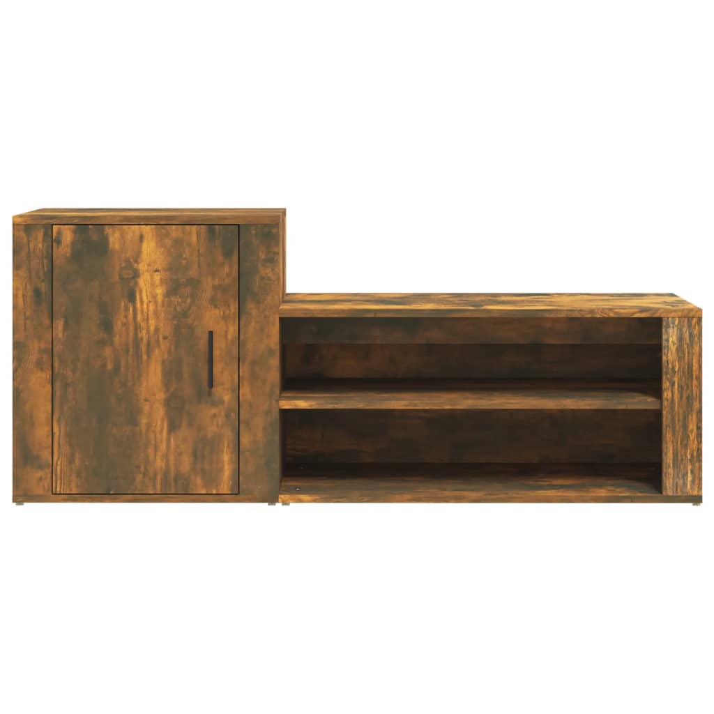 Schoenenkast 130x35x54 cm bewerkt hout gerookt eikenkleurig - AllerleiShop