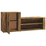 Schoenenkast 130x35x54 cm bewerkt hout gerookt eikenkleurig - AllerleiShop