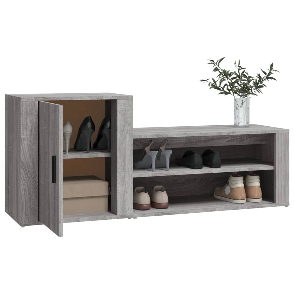 Schoenenkast 130x35x54 cm bewerkt hout grijs sonoma - AllerleiShop