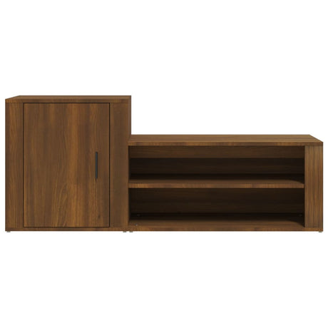 Schoenenkast 130x35x54 cm bewerkt hout bruin eikenkleur - AllerleiShop