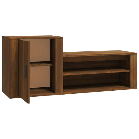 Schoenenkast 130x35x54 cm bewerkt hout bruin eikenkleur - AllerleiShop