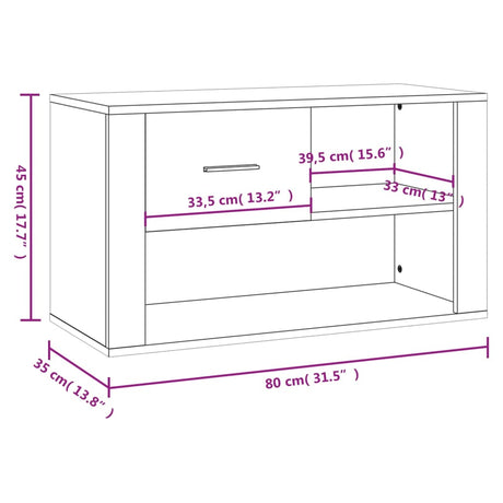 Schoenenkast 80x35x45 cm bewerkt hout hoogglans wit - AllerleiShop