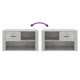 Schoenenkast 80x35x45 cm bewerkt hout betongrijs - AllerleiShop