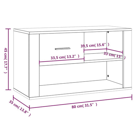 Schoenenkast 80x35x45 cm bewerkt hout betongrijs - AllerleiShop