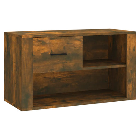 Schoenenkast 80x35x45 cm bewerkt hout gerookt eikenkleurig - AllerleiShop