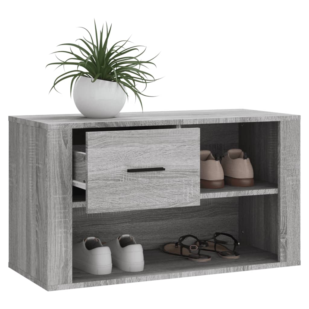 Schoenenkast 80x35x45 cm bewerkt hout grijs sonoma - AllerleiShop