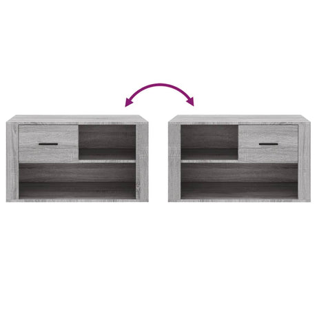 Schoenenkast 80x35x45 cm bewerkt hout grijs sonoma - AllerleiShop