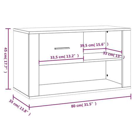 Schoenenkast 80x35x45 cm bewerkt hout grijs sonoma - AllerleiShop