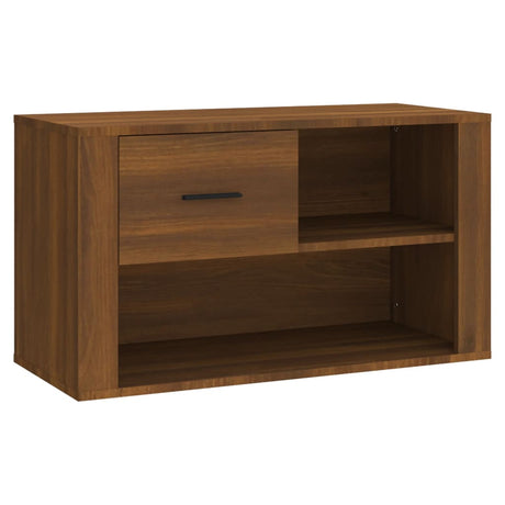 Schoenenkast 80x35x45 cm bewerkt hout bruin eikenkleur - AllerleiShop