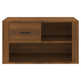 Schoenenkast 80x35x45 cm bewerkt hout bruin eikenkleur - AllerleiShop