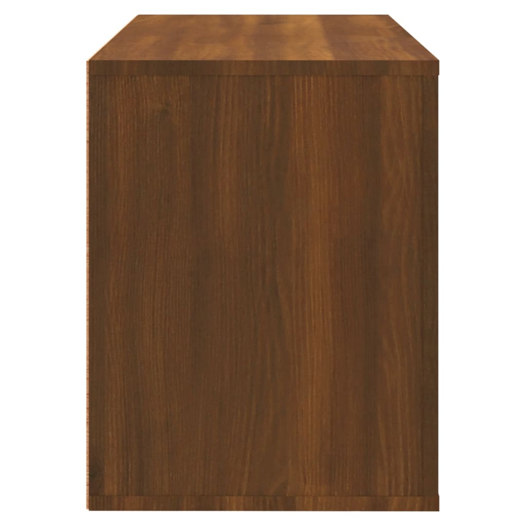 Schoenenkast 80x35x45 cm bewerkt hout bruin eikenkleur - AllerleiShop