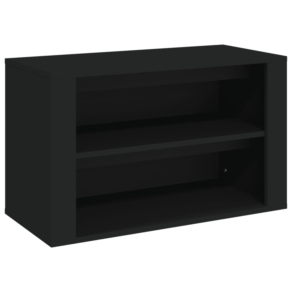 Schoenenrek 75x35x45 cm bewerkt hout zwart - AllerleiShop